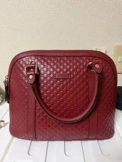GUCCI グッチ マイクログッチシマ トートバッグ 2way 赤 - メルカリ