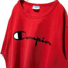 チャンピオン ロゴ Tシャツ レッド 赤 XL 古着