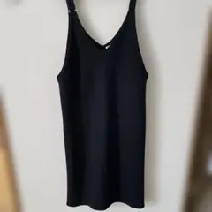 ブラック キャミソール ロングワンピース