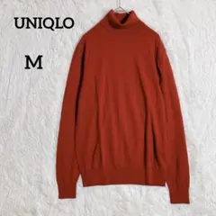 ユニクロ タートルネック ニット ワインレッド ウール100%『M』