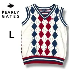 PEARLY GATES パーリーゲイツ　メンズゴルフアーガイルニットベスト L