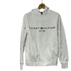 TOMMY HILFIGER ホワイト パーカー プルオーバー　男女兼用　S
