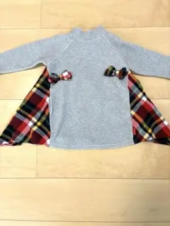 長袖ワンピース グレー・チェック