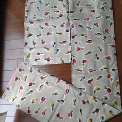 多色丸模様 グレー 　銘仙　着物