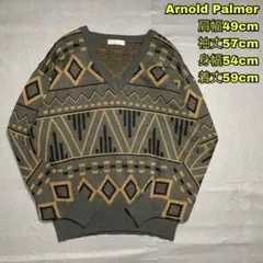 Arnold Palmer 幾何学模様 Vネックニット セーター 00s