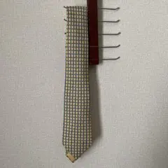 エルメス ネクタイ 黄色×チェーン柄 HERMES シルク100% 美品