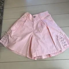 ピンク プリーツスカート リボン付き パンツになってます