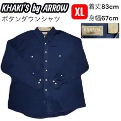 KHAKI'S by ARROW ボタンダウンシャツ ネイビー XLのサムネイル