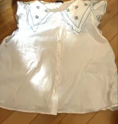 ZARA 襟　花柄　シャツ