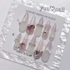 No.9 ネイルチップ 韓国系 ワンホン フレンチガーリー 量産型