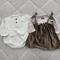 ベビー服80 2点セット　女の子 ワンピース ロンパース　Lee アプレレクール