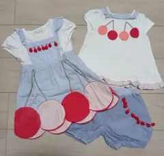 ベイビーチアー　ワンピース　パンツ　シャツ　3枚セット　まとめ売り　さくらんぼのサムネイル