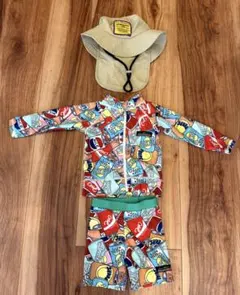 男の子 MARKEY'S size90 水着上下 ＆ UVカット 帽子 SET