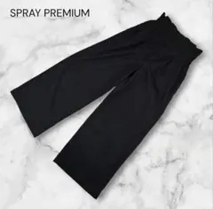SPRAY PREMIUMハイウエスト ワイドパンツ リネン混 さらり薄手のサムネイル