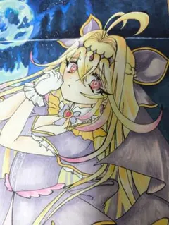 手描きイラスト】 色紙 名探偵プリキュア 森亜るるか キュアアルカナ