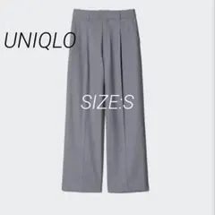 【美品✨】UNIQLO ユニクロ タックワイドパンツ グレー