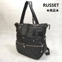【美品】ラシット 3way バッグ トート リュック ショルダー 総柄 ブラック