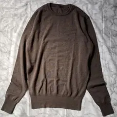 無印良品 ウールシルク混 クルーネックニット セーター ブラウン Sサイズ