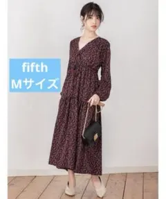 fifth 小花柄ウエストリボンワンピース Mサイズ