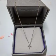 【k１８ ダイヤ0.1ct】18金 ホワイトゴールドネックレス k18WG