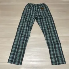 チェック柄カジュアルパンツ グレー/ミント