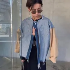 AMERI 2WAY CHINO DENIM DOCKING JACKET