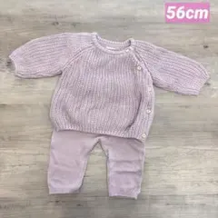 H&Mꕤオーガニックコットン ニットセットアップ/56cm