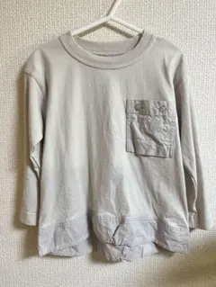 100cm 長袖カットソー ベージュ ポケット付き nous.