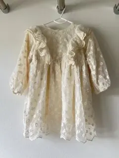 ZARA アイボリー フリル ワンピース 2-3歳