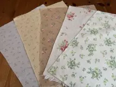 ★YUWA★綿麻スラブハギレセット　花柄