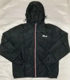 FILA フィラ ジップ ナイロンジャンパー チャック フード 黒 コンパクト