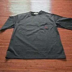 LOGOSワンポイントマーク入り黒い半袖TシャツM