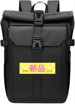 ビジネスリュック ロールトップ 20→35L 拡張可能 ユニセックス ブラック