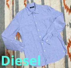 珍・美品✨ Diesel メンズ ダンガリーシャツ ダメージ加工 長袖
