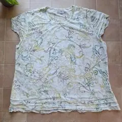 お値下げ❣️花柄 半袖Tシャツ ホワイト