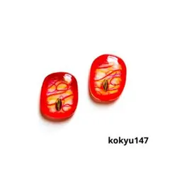 147 ハンドメイドピアス イヤリング レジン デザインプラ板 S - メルカリ