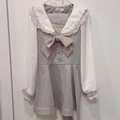 リズリサ　セーラーカラーセットアップ　グレー