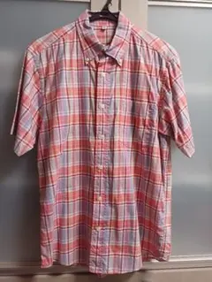 (ユニクロ)チェック ボタンダウン 半袖シャツ M