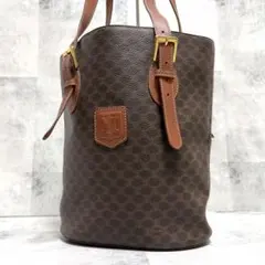 CELINE セリーヌ マカダム柄 トリオンフ トートバッグ バケツ型 ブラウンのサムネイル
