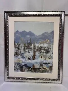 油彩画 雪山と湖の風景画 MAEDA サイン入り - メルカリ
