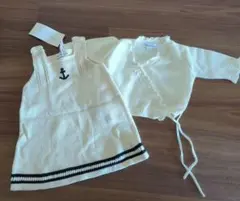 新品未使用 ラルフローレン アイボリー ニットワンピース アンカー刺繍