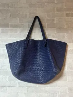 Bottega Venetaボッテガ・ヴェネタ紺イントレチャート トートのサムネイル