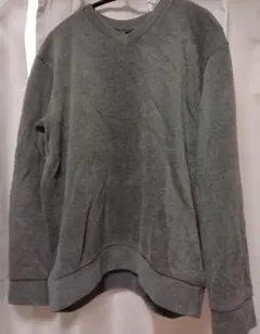 UNIQLO ソフトニットフリースVネックT　グレー　Lサイズ