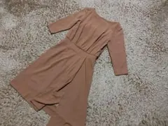 ピンキー＆ダイアン　清楚　ストレッチ　ワンピース　ブラウンベージュ　３８