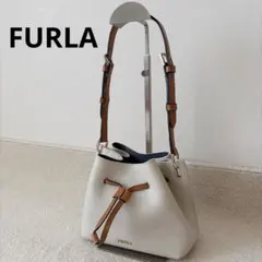 ✨極美品✨FURLA コスタンザ バイカラー 巾着 2way ショルダーバッグ