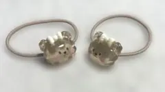 クマの顔デザイン ヘアゴム 2個セット