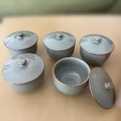 茶碗蒸し プリン 蓋付きココット ホワイト ブラウン 粉引き - メルカリ