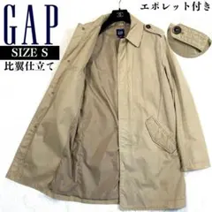 GAP ギャップ エポレット付き ステンカラーコート　比翼仕立て　ベージュ　Sのサムネイル