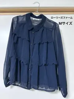 ローリーズファーム　長袖ブラウス ネイビー Mサイズ