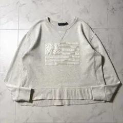 現行 ポロラルフローレン フラッグ スウェット トレーナー S グレー系